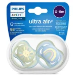 پستانک ارتودنسی ۰ تا ۶ ماه دوتایی فیلیپس اونت PHILIPS AVENT سری UltraAir مدل SCF085/58