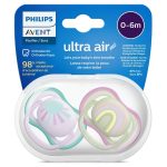 پستانک ارتودنسی ۰ تا ۶ ماه دوتایی فیلیپس اونت PHILIPS AVENT سری UltraAir مدل SCF085/59