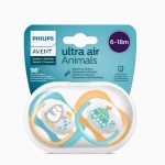 پستانک ارتودنسی ۶ تا ۱۸ ماه دوتایی فیلیپس اونت PHILIPS AVENT سری UltraAir مدل SCF080/07